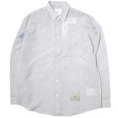 新品 OAMC オーエーエムシー 20SS イタリア製 SOURCE SHIRT オーバーサイズストライプシャツ OAMQ602831 OQ391010 XL サックスブルー/コーラルレッド 長袖 OVER ALL MASTER CLOTH トップス