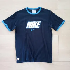 NIKE リンガーTシャツ ネイビー×ブルー ビッグロゴ L