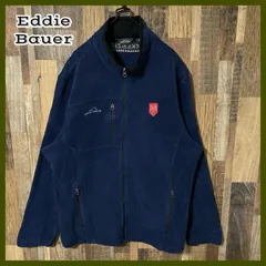 ネイビー フリース エディーバウアー 2XL ジャケット メンズ 古着 長袖