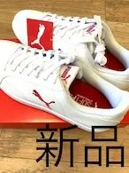 ☆【新品】【外箱付】PUMA [プーマ]   スニーカー Smash Cat L   レディース    ホワイト/バルバドス チェリー　※サイズ22.5cm  23.0㎝  23.5cm