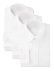 【特価セール】長袖 3枚セット 形態安定 白ワイシャツ ビジネス 冠婚葬祭 [アトリエサンロクゴ] メンズ