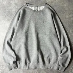 00s NIKE ワンポイント スモール スウォッシュ ロゴ刺繍 スウェット トレーナー M / 00年代 ナイキ スウッシュ スエット グレー