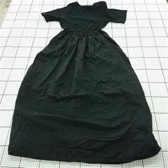 ◇ ⊂ antiqua アンティカ ナイロン 半袖 ロング ドッキングワンピース サイズF ブラック系 レディース E  【1509100075844】