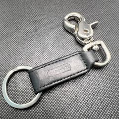 COACH コーチ キーホルダー キーリング レザー ブラック