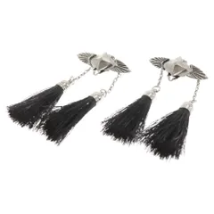 TOGA (トーガ) Metal fringe earrings メタル ダブルフリンジ イヤリング TP82-AK275 シルバー/ブラックのサムネイル