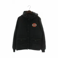 ヒステリックグラマー HYSTERIC GLAMOUR PRIMALOFT プリマロフト ジャケット ダウン アウター ナイロン  ワッペン フード ジップアップ ロゴ 刺繍 ワッペン M 黒 ブラック 0263AB03 /XZ ■GY27のサムネイル