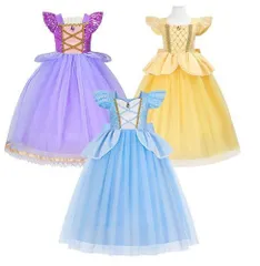 プリンセス ドレス 子供 シンデレラ ラプンツェル ベル ワンピース ハロウィン 衣装 子供 コスチューム キッズ 女の子 なりきり セット xzz