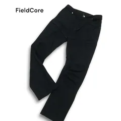 FieldCore フィールドコア ワークマン 通年 撥水 ストレッチ★ 膝立体 スリム ワーク パンツ Sz.M メンズ 黒