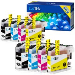 互換インクカートリッジ ブラザー(Brother)用 LC111 インク LC111-4PK 4色セット*2(合計8本) 大容量/説明書付/残量表示/個包装 DCP-J552N DCP-J557N LxTek DCP-J952N DCP-J957N MFC-J