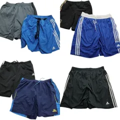 古着卸 まとめ売り アディダス adidasショートパンツ 7枚セット (メンズ XL /2XL ) イージーパンツ ライン系 ワンポイント 中古古着 NA4666