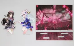 【中古】アクリルスタンド・アクリルパネル A.月ノ美兎＆リゼ・ヘルエスタ×廃校舎 アクリルジオラマ 「バーチャルYouTuber にじさんじホラーグッズ2020」