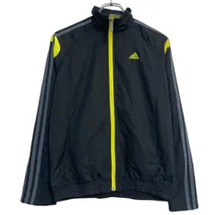 adidas ロゴジャージ キッズ 150～ ブラック イエロー アディダス ジップアップ ラグラン ライン 切替 古着卸 アメリカ仕入 a611-6203のサムネイル
