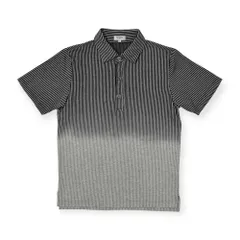 renoma HOMME レノマ オム ストライプ柄 グラデーション 半袖 ポロシャツ サイズ M /メンズ/ブラック×グレー