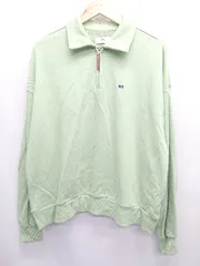 ◇ ⊇ MN.L MONO-MART LADYS ハーフジップ 長袖 プルオーバー サイズF グリーン レディース メンズ E  【1505290024839】