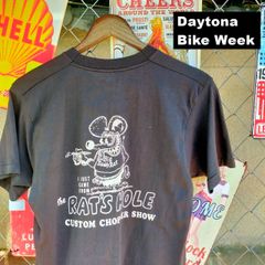 80s Daytona Bike Week USA製 1988年 イベント Tシャツ Mサイズ 両面プリント Big Daddy Rat 黒 ブラック 10697
