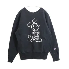 【中古B】CHAMPION チャンピオン × Disney ディズニー S メンズ スウェットシャツ C8-N032 REVERSE WEAVE 黒 中古B 古着
