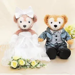 ダッフィー ウエディング シェリーメイ ウェディング ドレス タキシード 燕尾服 ペアセット 服 洋服 衣装 ウェルカムドール コスチューム グレー