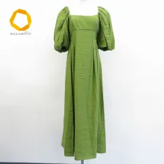 ザラ ZARA ワンピース ロング マキシ丈 半袖 グリーン系 869078i