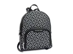 ■新品同様■ MICHAEL KORS マイケルコース キャンバス×レザー リュックサック バックパック ブラック系×シルバー系 FP5857