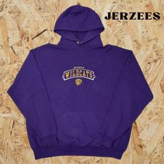 【XL】90s メキシコ製 JERZEES ジャージーズ　紫　パープル　刺繍　スウェット　パーカー　プルオーバー　パープル　カレッジ　WILDCATSヴィンテージ　ビンテージ　古着