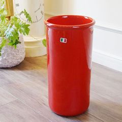 傘立て 陶器 イタリア製 レッド 赤 アンブレラスタンド 玄関 スリム おしゃれ 傘立て アンティーク