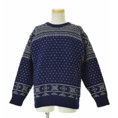 【eskimoknitwear】イングランド製 ジャガード ノルディック バーズアイ長袖ニットセーター