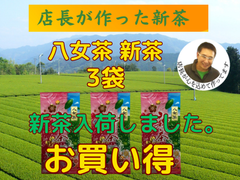 新茶入荷しました!!!全国 送料無料 健康 一番茶 日本茶 煎茶 緑茶 新茶 母の日 特上煎茶 八女茶 100g✕3袋　八十八夜