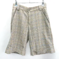 ◇ BEAMS HEART ビームス ハート チェック柄 起毛素材 ハーフ ショート パンツ サイズ0 ベージュ系 レディース E  【1406050061562】のサムネイル