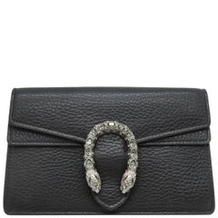 구찌 GUCCI 숄더백 디오뉴소스 미니백 메탈 스트럭쳐드 레더 블랙 실버 쇠장식 블랙 타이거 헤드 스퍼 클로저 476432[중고]