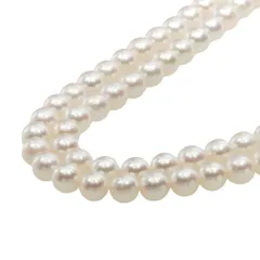 【本物保証】 鑑付 超美品 ロング ネックレス 約68.3g シルバー環 アコヤパール 約6.4～6.9ミリ あこや真珠 ノーブランド No brand