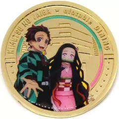 【中古】バッジ・ピンズ 竈門炭治郎＆竈門禰豆子 「鬼滅の刃×ufotable DINING -HIROMA- 記念コイン風ランダムピンズ」 開店記念グッズ