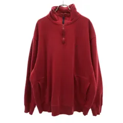 NAUTICA ノーティカ 長袖 ハーフジップ スウェット XL レッド系 メンズ 古着