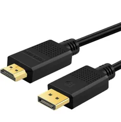 ★SHULIANCABLE DisplayPort HDMI 変換ケーブル DP HDMI ケーブル 4K@30Hz 2K@60Hz 1080p@120Hz ディスプレイポート-HDMI 変換オス・オス PC HDTV プロジェクター モニター (1.8M)