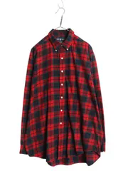 【お得なクーポン配布中!】 90s ラルフローレン チェック ボタンダウン フランネル シャツ メンズ XL オールド ポロ 長袖シャツ ネルシャツ 大きいサイズ マルチカラー