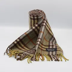 バーバリー ライトグリーン チェック カシミア100％ メンズ/レディースマフラー KTR 2000000 NSK