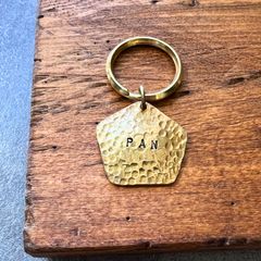 オーダーメイド 犬用迷子札 真鍮製 ひし形 - メルカリ