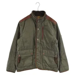 Timberland (ティンバーランド) カウレザー切り替え キルティング ハンティングジャケット ワークジャケット ブルゾン 牛革 ブラウン/カーキのサムネイル