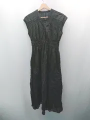 ◇ ray beams タック ガーリー ギャザー Vネック カジュアル ロング丈 ワンピース 表記なし ブラック レディース E 【1308290058039】