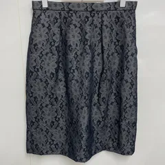 ウエスト６８　グレー系　花柄　タイト　エレガント　きれいめ　膝丈　日本製