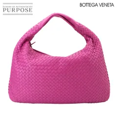 新品同様 ボッテガ ヴェネタ BOTTEGA VENETA イントレチャート ホーボー ショルダー バッグ レザー ピンク 90296692