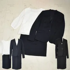 アウトレット ビジネススーツ 3点セット スカートスーツ ブラウス リクルート 就活 ビジネス ジャケットスカート ノーカラー SPANNUNG 33-391046 レディース M ネイビー/ブラック