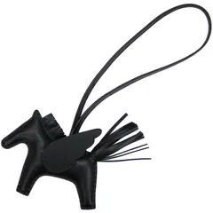 【未使用品】エルメス　HERMES　バッグチャーム　ペガサス　ロデオPM　ソーブラック　K刻印