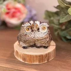 X119-1 備前焼 ミミズク 透かし細工 置物BB