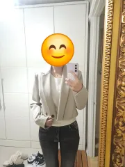 定価 13 のみ) ZARA(ザラ) クロップド ブレザー ジャケット 季節の変わり目 アウター 55