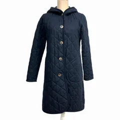 ラベンハム LAVENHAM キルティングジャケット コート ブルゾン フーディー 紺 ネイビー 38 約Mのサムネイル