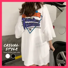【スタッフおすすめ！】 半袖Tシャツ レディース 夏 ロゴ 韓国 ビッグTシャツ/韓国ファッション/ロゴプリント トップス ロング丈 ゆったり 着痩せ  おすすめ おしゃれ　かわいい　人気 99AAA-024