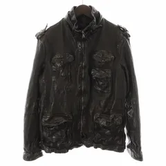 ニールバレット Neil Barrett レザージャケット 革ジャン ダブルジップ 牛革 M 茶 ブラウン /AN34のサムネイル