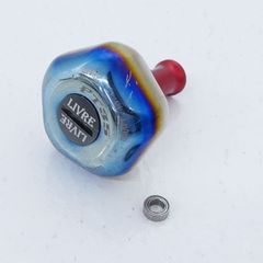 【三重店】リブレ ハンドルノブ PT35 ファイヤー&レッド ベアリング付き 内径4mm×外径7mm×厚さ2.5mm(釣具/LIVRE/ピーティー 35)【089-B489】