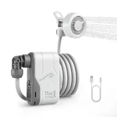 【在庫セール】FLEXTAILGEAR MAX SHOWER ポータブルシャワー 簡易シャワー 電動シャワー 携帯シャワー キャンプ シャワー シャワー ポンプ 18.5wh USBーＣ充電式 水流量両段モード 水圧強い 軽量 コンパクト 家庭用 釣り 海水浴