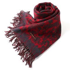 SAINT LAURENT 編み込みマフラー 黒赤 SAINT LAURENT 編み込みマフラー 黒赤 SAINT LAURENT 編み込みマフラー